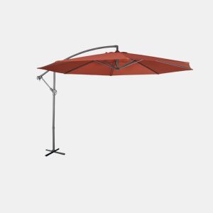 Guarda-sol redondo offset 350cm, Hardelot, Terracota, 350x350x250 cm