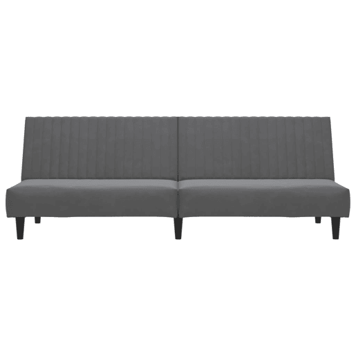 Sofá-cama, Sofá conversível de 2 lugares veludo cinzento-escuro