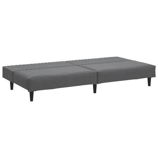 Sofá-cama, Sofá conversível de 2 lugares veludo cinzento-escuro