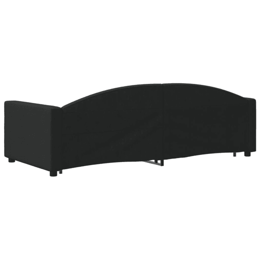 Sofá-cama, Sofá conversível com gavetão e gavetas 90x200 cm tecido preto Sofá-cama, Sofá conversível com gavetão e gavetas 90x200 cm tecido preto