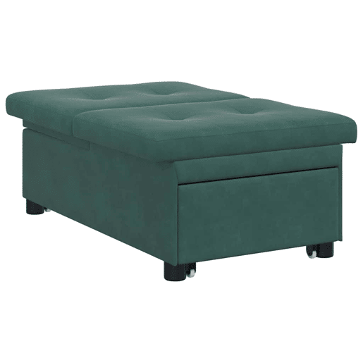 Sofá-cama, Sofá conversível Verde-escuro 67 x 194 x 38 cm Veludo