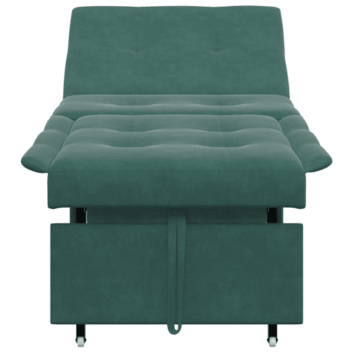 Sofá-cama, Sofá conversível Verde-escuro 67 x 194 x 38 cm Veludo