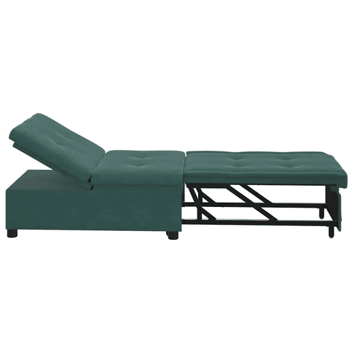 Sofá-cama, Sofá conversível Verde-escuro 67 x 194 x 38 cm Veludo