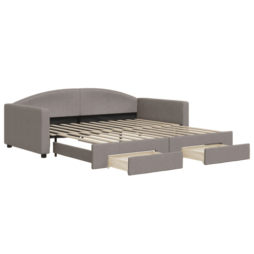 Sofá-cama, Sofá conversível c gavetãogavetas 100x200cm tecido cinza-acastanhado Sofá-cama, Sofá conversível c gavetãogavetas 100x200cm tecido cinza-acastanhado