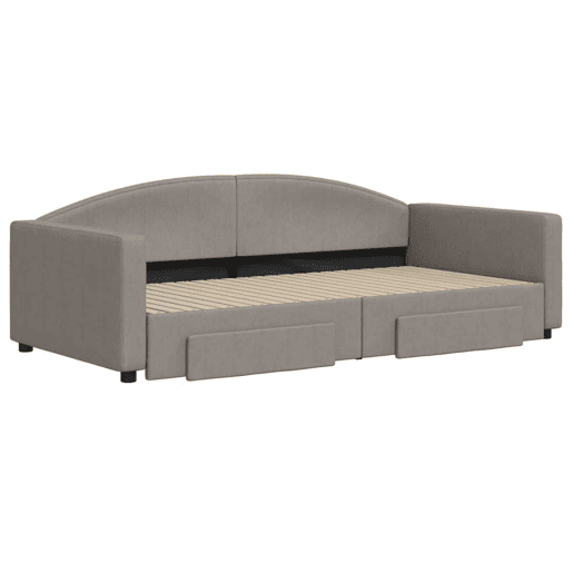 Sofá-cama, Sofá conversível c gavetãogavetas 100x200cm tecido cinza-acastanhado Sofá-cama, Sofá conversível c gavetãogavetas 100x200cm tecido cinza-acastanhado