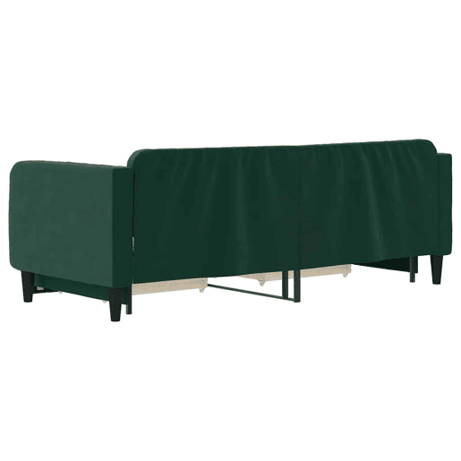 Sofá-cama, Sofá conversível c gavetão e gavetas 80x200cm veludo verde-escuro Sofá-cama, Sofá conversível c gavetão e gavetas 80x200cm veludo verde-escuro