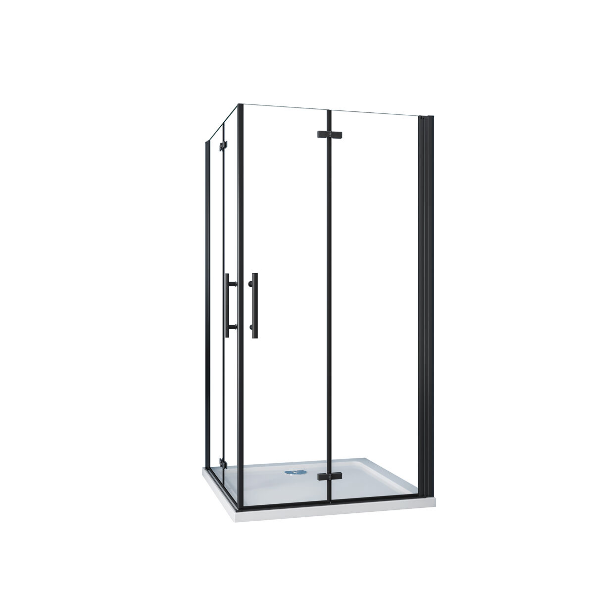 Mampara de ducha cuadrada plegable vidrio easyclean