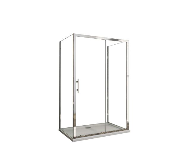Aica mampara de ducha corredera+dos paneles laterales,vidrio 5mm,(1263-1303)x(680-700)x1850mm