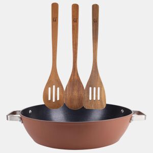 Conjunto de formas para bolo Ø32x8cm em alumínio forjado + 3 utensílios de cozinha em madeira AGROS San Ignacio