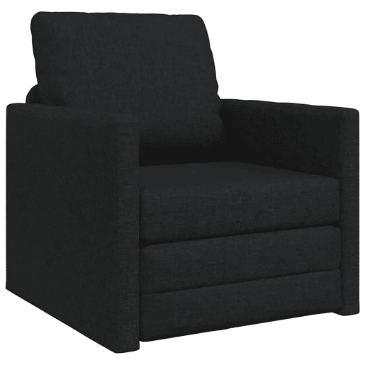 Sofá-cama, Sofá conversível Preto 74 x 77 x 81 cm Veludo