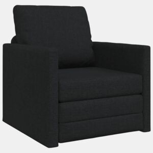 Sofá-cama, Sofá conversível Preto 74 x 77 x 81 cm Veludo