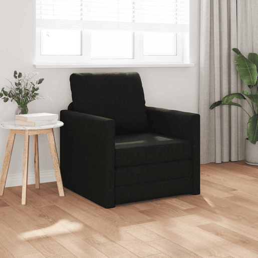 Sofá-cama, Sofá conversível Preto 74 x 77 x 81 cm Veludo