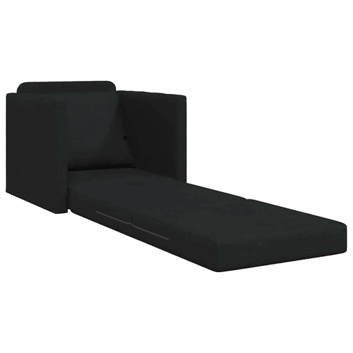 Sofá-cama, Sofá conversível Preto 74 x 77 x 81 cm Veludo