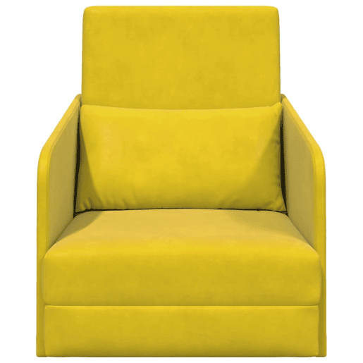 Sofá-cama, Sofá conversível Amarelo 65 x 80 x 83 cm Veludo