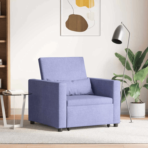 Sofá cama, Sofá conversível single com rodas Jeans Azul 90 x 165 x 87 cm tecido Sofá cama, Sofá conversível single com rodas Jeans Azul 90 x 165 x 87 cm tecido