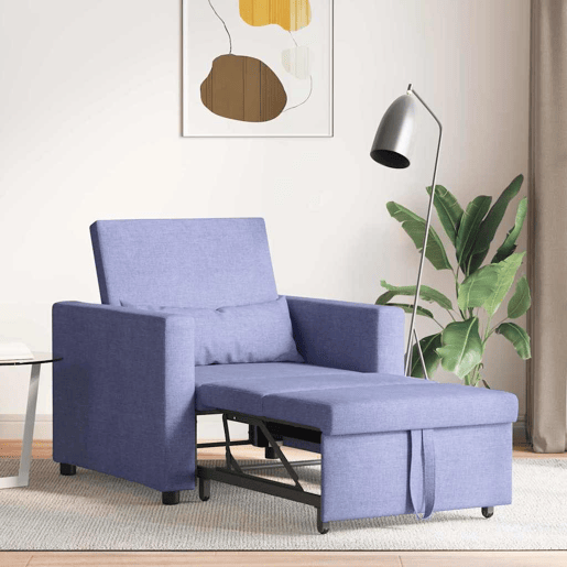 Sofá cama, Sofá conversível single com rodas Jeans Azul 90 x 165 x 87 cm tecido Sofá cama, Sofá conversível single com rodas Jeans Azul 90 x 165 x 87 cm tecido