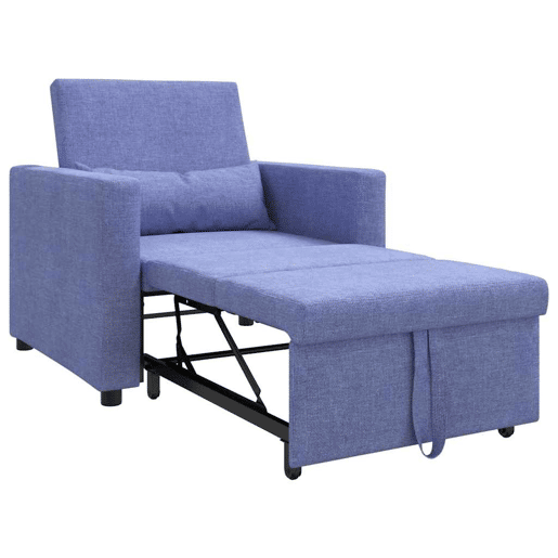 Sofá cama, Sofá conversível single com rodas Jeans Azul 90 x 165 x 87 cm tecido Sofá cama, Sofá conversível single com rodas Jeans Azul 90 x 165 x 87 cm tecido