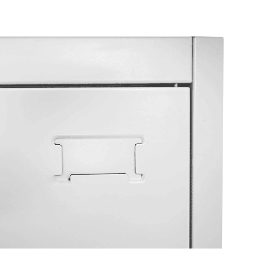Armário de escritório com prateleira e 2 portas com fechadura em metal cinza 140x90x40cm 04_0001471