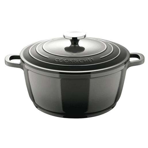 Caçarola Bergner EXCALIBUR, Ø20cm e 2,4L, com tampa de alumínio fundido, cinza
