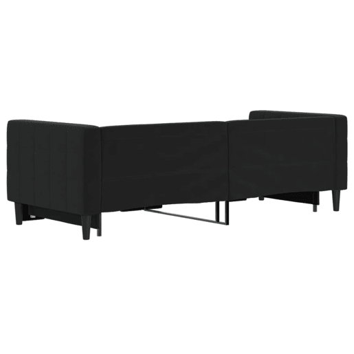 Sofá-cama, Sofá conversível com gavetão 80x200 cm veludo preto Sofá-cama, Sofá conversível com gavetão 80x200 cm veludo preto