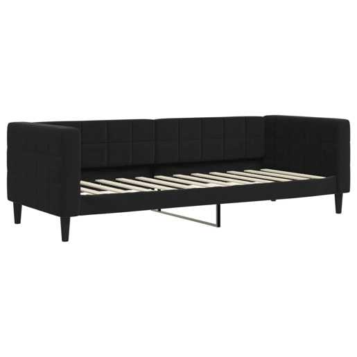 Sofá-cama, Sofá conversível com gavetão 80x200 cm veludo preto Sofá-cama, Sofá conversível com gavetão 80x200 cm veludo preto