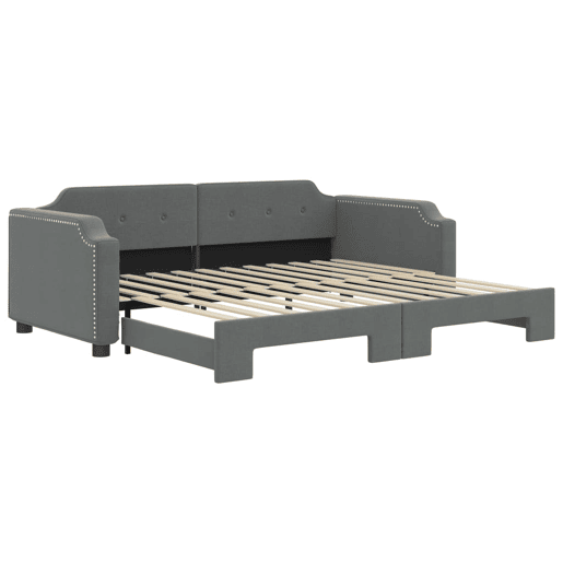 Sofá-cama, Sofá conversível com gavetão 80x200 cm tecido cinzento-escuro