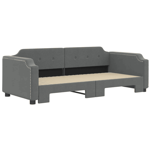 Sofá-cama, Sofá conversível com gavetão 80x200 cm tecido cinzento-escuro