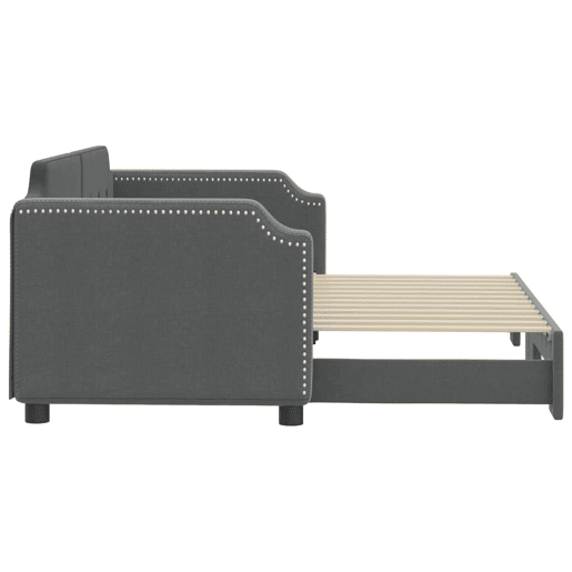Sofá-cama, Sofá conversível com gavetão 80x200 cm tecido cinzento-escuro