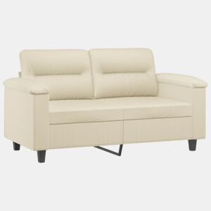 Sofá de 2 lugares - Sofá fixo 120 cm couro artificial cor creme