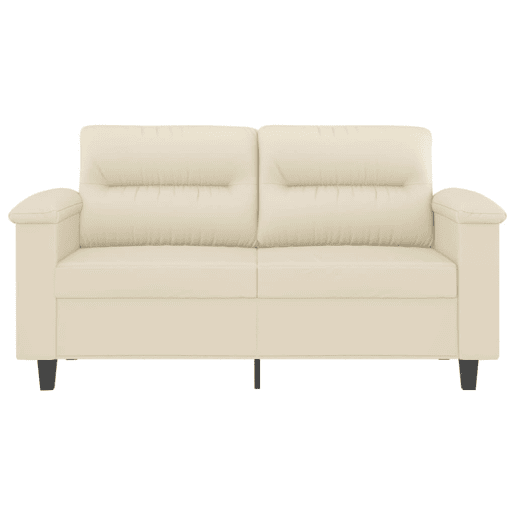 Sofá de 2 lugares - Sofá fixo 120 cm couro artificial cor creme Sofá de 2 lugares - Sofá fixo 120 cm couro artificial cor creme