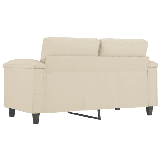 Sofá de 2 lugares - Sofá fixo 120 cm couro artificial cor creme Sofá de 2 lugares - Sofá fixo 120 cm couro artificial cor creme