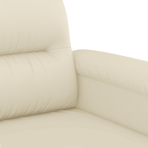 Sofá de 2 lugares - Sofá fixo 120 cm couro artificial cor creme Sofá de 2 lugares - Sofá fixo 120 cm couro artificial cor creme