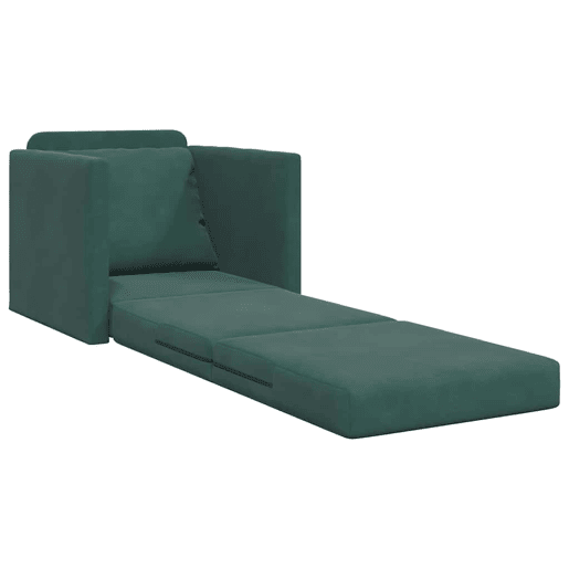 Sofá-cama, Sofá conversível Verde Escuro 74 x 77 x 81 cm Veludo