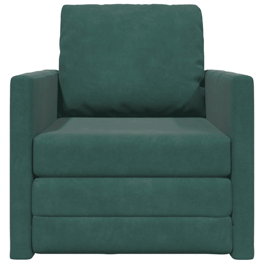 Sofá-cama, Sofá conversível Verde Escuro 74 x 77 x 81 cm Veludo