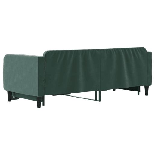 Sofá-cama, Sofá conversível com gavetão 90x200 cm veludo verde-escuro Sofá-cama, Sofá conversível com gavetão 90x200 cm veludo verde-escuro