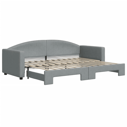 Sofá-cama, Sofá conversível com gavetão 80x200 cm tecido cinzento-claro