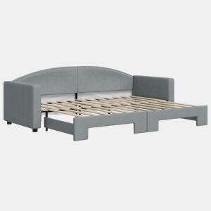Sofá-cama, Sofá conversível com gavetão 80x200 cm tecido cinzento-claro