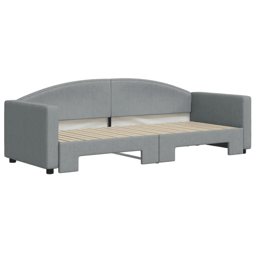 Sofá-cama, Sofá conversível com gavetão 80x200 cm tecido cinzento-claro
