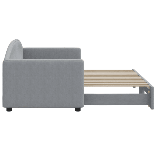 Sofá-cama, Sofá conversível com gavetão 80x200 cm tecido cinzento-claro