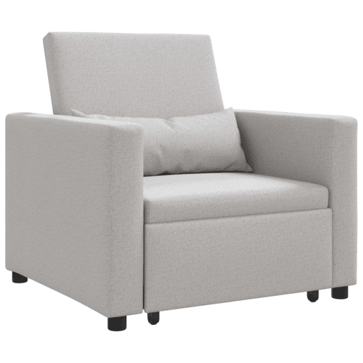 Sofá cama, Sofá conversível single com rodas Cinza Nuvem 90 x 165 x 87 cm tecido