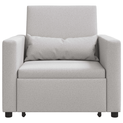 Sofá cama, Sofá conversível single com rodas Cinza Nuvem 90 x 165 x 87 cm tecido