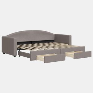 Sofá-cama, Sofá conversível c gavetãogavetas 80x200 cm tecido cinza-acastanhado