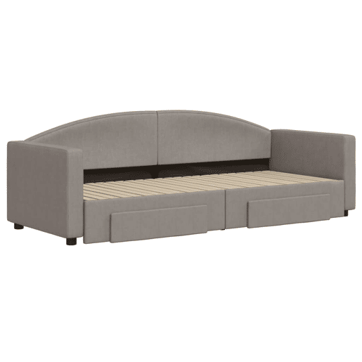 Sofá-cama, Sofá conversível c gavetãogavetas 80x200 cm tecido cinza-acastanhado