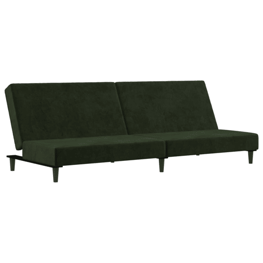 Sofá-cama, Sofá conversível de 2 lugares veludo verde-escuro