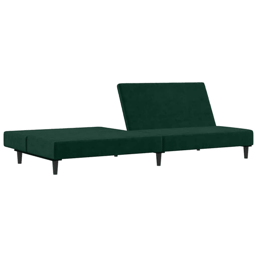 Sofá-cama, Sofá conversível de 2 lugares veludo verde-escuro