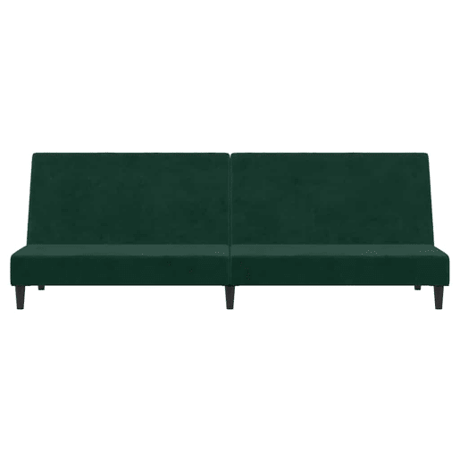 Sofá-cama, Sofá conversível de 2 lugares veludo verde-escuro