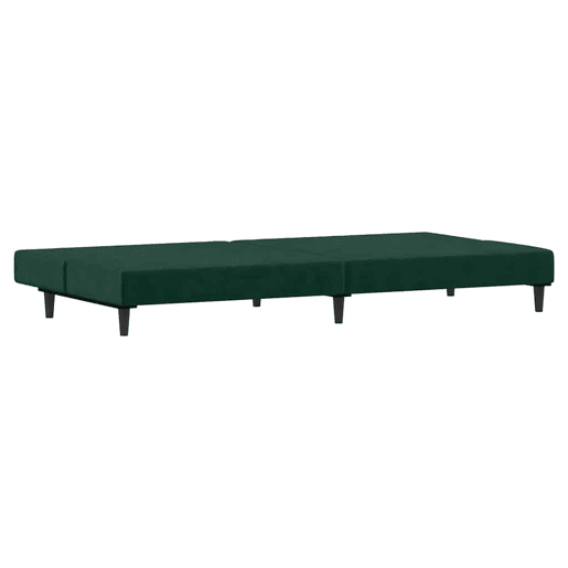 Sofá-cama, Sofá conversível de 2 lugares veludo verde-escuro