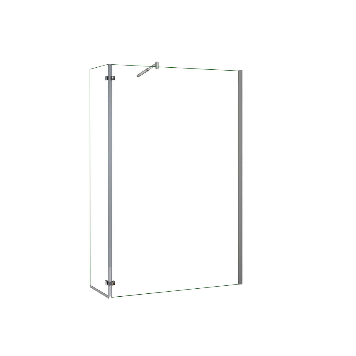 Mampara de ducha fija 2 hojas con bisagra panel fijo+giratorio vidrio antical 8mm con barra 70-120cm perfil cromo ([78-80]+40)x200cm