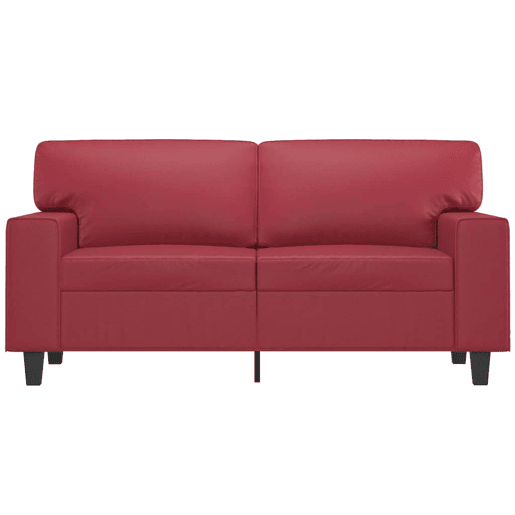 Sofá de 2 lugares - Sofá fixo 120 cm couro artificial vermelho tinto