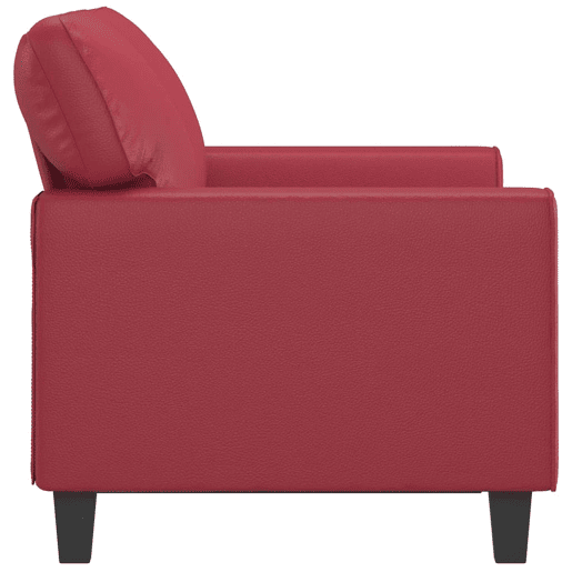 Sofá de 2 lugares - Sofá fixo 120 cm couro artificial vermelho tinto